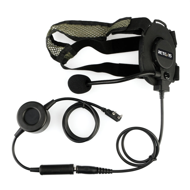 RETEVIS EH060K Microfono per cuffie militari tattiche impermeabili a 2 pin PPT, EH060K