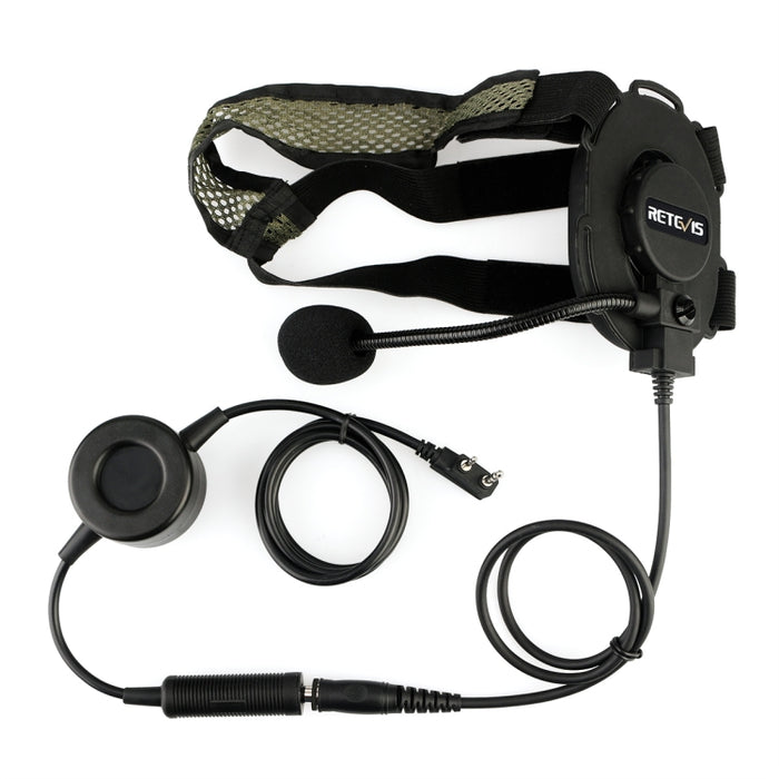RETEVIS EH060K Microfono per cuffie militari tattiche impermeabili a 2 pin PPT, EH060K
