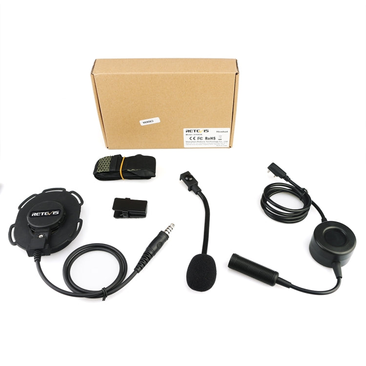 RETEVIS EH060K 2 Pin Waterproof Tactical Military Headset Microphone PPT, EH060K