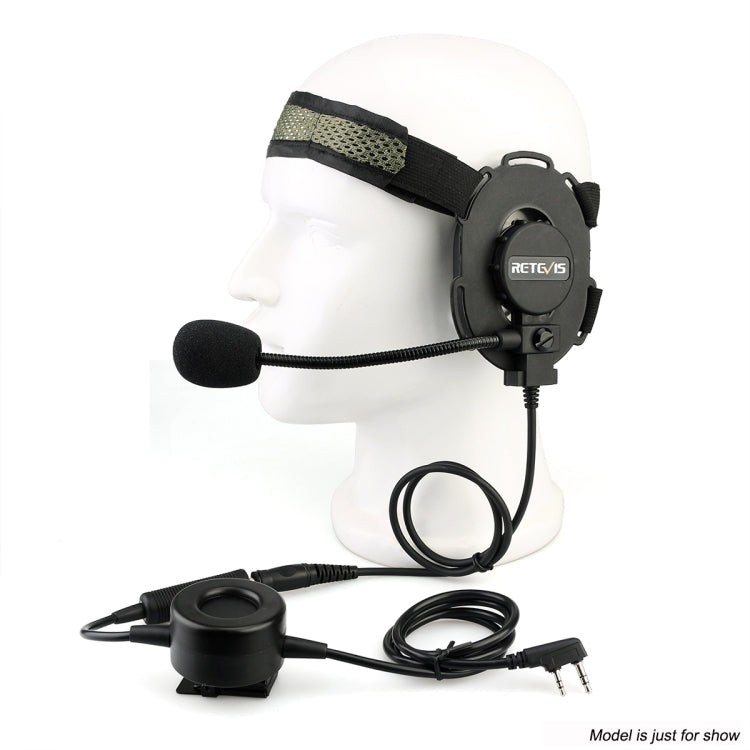 RETEVIS EH060K 2 Pin Waterproof Tactical Military Headset Microphone PPT, EH060K