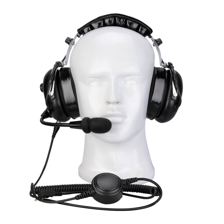 RETEVIS EH070K 2-Pin Adjustable Volume Binaural Noise Reduction Headset Microphone, EH070K