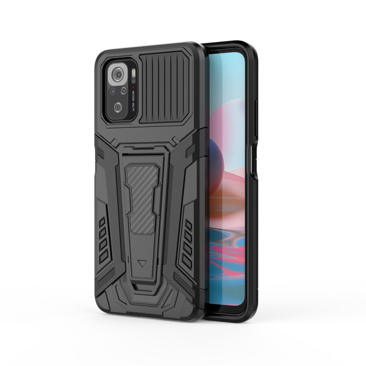 War Chariot Series Armor Custodia protettiva antiurto per PC + TPU all-inclusive con supporto invisibile, For Xiaomi Redmi Note 10 4G, For Xiaomi Redmi Note 10 Pro