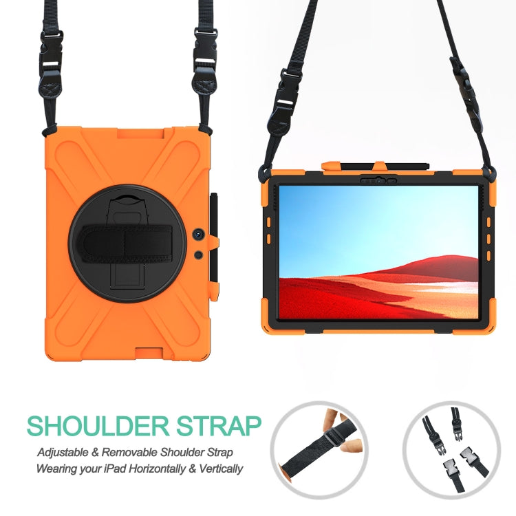 Custodia protettiva antiurto in silicone colorato + PC con supporto, cinturino da polso e tracolla, For Microsoft Surface Pro X / Pro X 2021