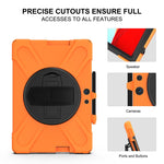 Custodia protettiva antiurto in silicone colorato + PC con supporto, cinturino da polso e tracolla, For Microsoft Surface Pro X / Pro X 2021