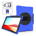 Custodia protettiva antiurto in silicone colorato + PC con supporto, cinturino da polso e tracolla, For Microsoft Surface Pro X / Pro X 2021