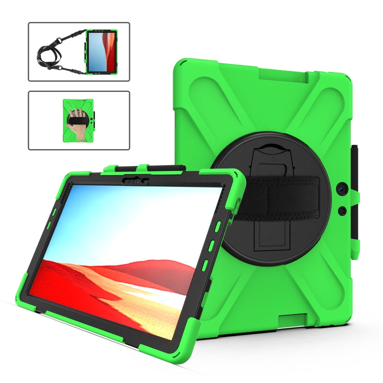 Custodia protettiva antiurto in silicone colorato + PC con supporto, cinturino da polso e tracolla, For Microsoft Surface Pro X / Pro X 2021