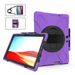 Custodia protettiva antiurto in silicone colorato + PC con supporto, cinturino da polso e tracolla, For Microsoft Surface Pro X / Pro X 2021