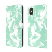 Custodia in pelle flip orizzontale modello Cloud Fog con supporto, slot per schede e portafoglio, For iPhone X / XS, For iPhone XR, For iPhone XS Max