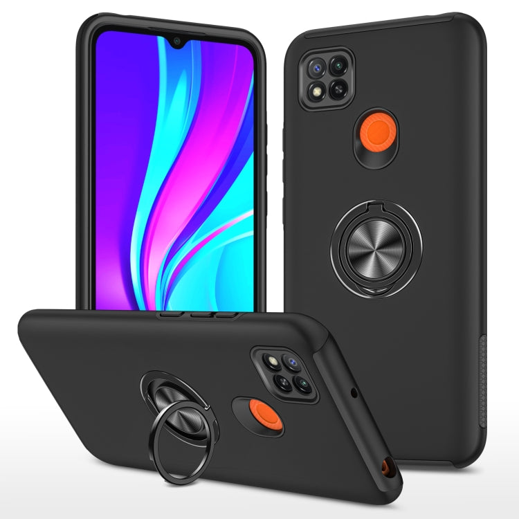 Custodia protettiva magnetica antiurto PC + TPU con supporto per anello invisibile, For Xiaomi Redmi 9C
