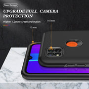 Custodia protettiva magnetica antiurto PC + TPU con supporto per anello invisibile, For Xiaomi Redmi 9C