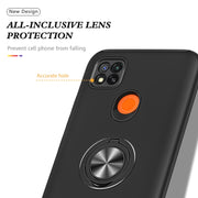 Custodia protettiva magnetica antiurto PC + TPU con supporto per anello invisibile, For Xiaomi Redmi 9C