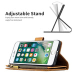 Custodia portafoglio in pelle con cerniera per iPhone