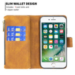 Custodia portafoglio in pelle con cerniera per iPhone