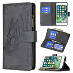 Custodia portafoglio in pelle con cerniera per iPhone