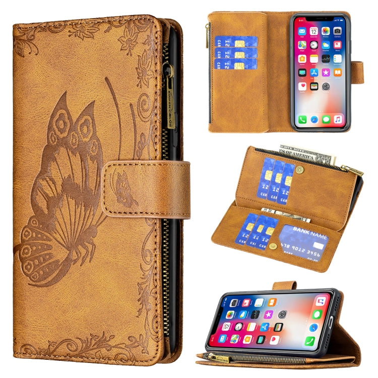 Custodia portafoglio in pelle con cerniera per iPhone