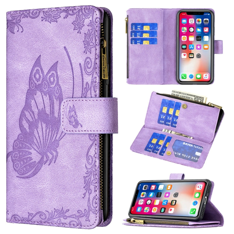 Custodia portafoglio in pelle con cerniera per iPhone