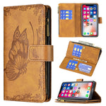 Custodia portafoglio in pelle con cerniera per iPhone XS Max