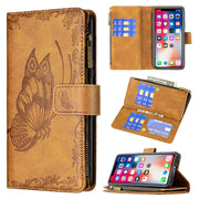 Custodia in pelle con cerniera orizzontale in rilievo con motivo a farfalla volante con supporto, fessure per carte e portafoglio, For iPhone XS Max, For iPhone 11, For iPhone 11 Pro, For iPhone 11 Pro Max