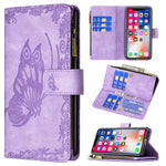 Custodia portafoglio in pelle con cerniera per iPhone XS Max