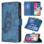 Custodia portafoglio in pelle con cerniera per iPhone XS Max