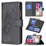 Custodia portafoglio in pelle con cerniera per iPhone XS Max