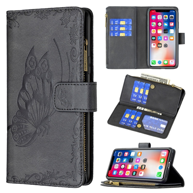 Custodia portafoglio in pelle con cerniera per iPhone XS Max