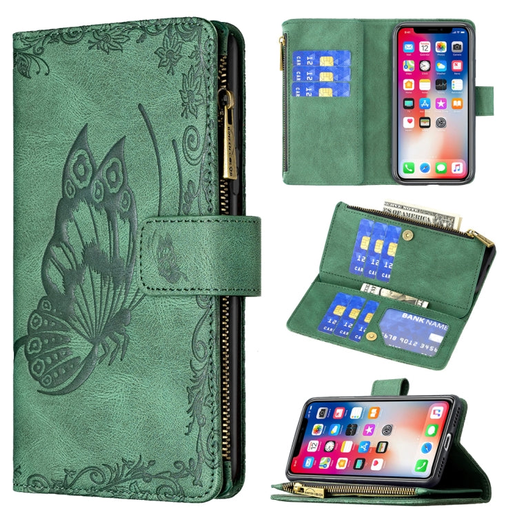 Custodia portafoglio in pelle con cerniera per iPhone XS Max