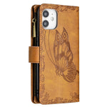 Custodia portafoglio in pelle con cerniera per iPhone 12