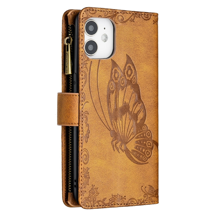 Custodia portafoglio in pelle con cerniera per iPhone 12