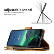 Custodia in pelle con cerniera per Nokia 1.4 e 3.4