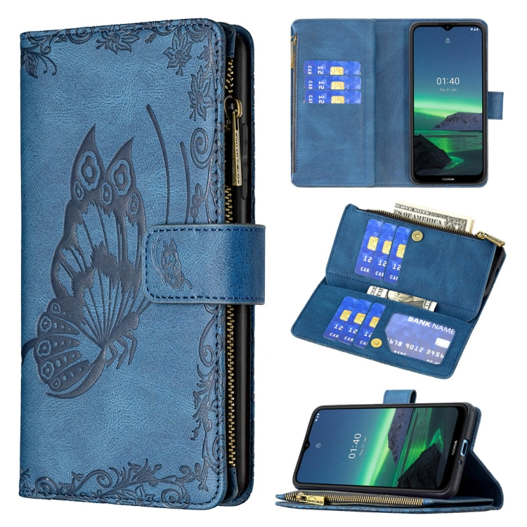 Custodia in pelle con cerniera per Nokia 1.4 e 3.4