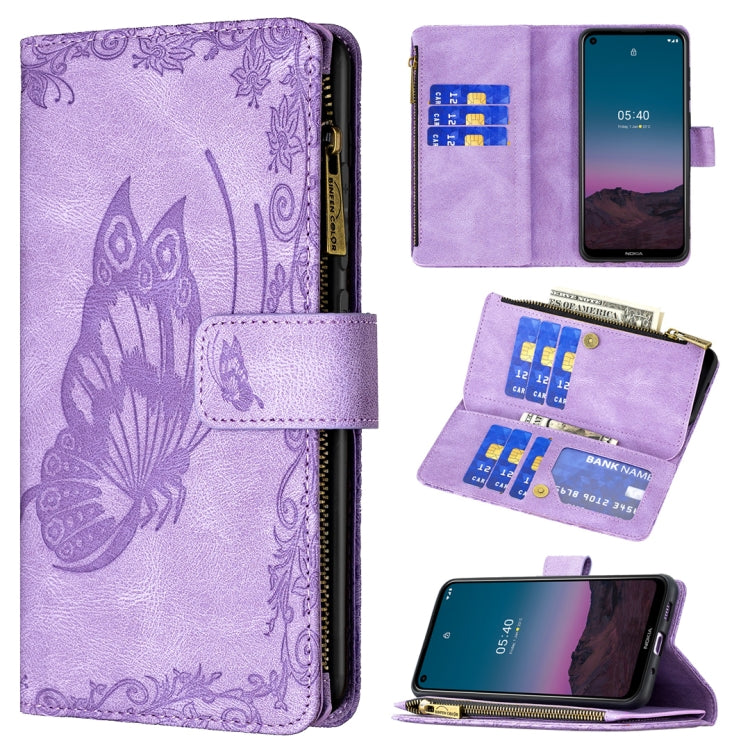 Custodia in pelle con cerniera per Nokia 1.4 e 3.4