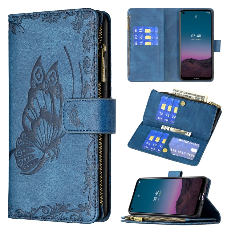 Custodia in pelle con cerniera per Nokia 1.4 e 3.4
