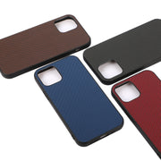 Custodia protettiva antiurto in PU + PC + TPU in fibra di carbonio, For iPhone 11, For iPhone 11 Pro, For iPhone 11 Pro Max, For iPhone 12 mini, For iPhone 12, For iPhone 12 Pro