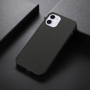 Custodia protettiva antiurto in PU + PC + TPU in fibra di carbonio, For iPhone 11, For iPhone 11 Pro, For iPhone 11 Pro Max, For iPhone 12 mini, For iPhone 12, For iPhone 12 Pro