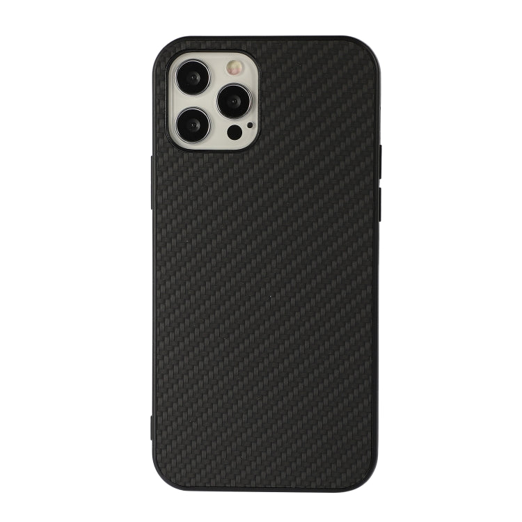 Custodia protettiva antiurto in PU + PC + TPU in fibra di carbonio, For iPhone 12 Pro Max