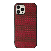 Custodia protettiva antiurto in PU + PC + TPU in fibra di carbonio, For iPhone 12 Pro Max