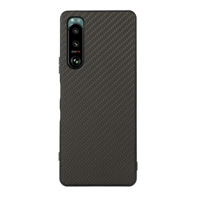 Custodia protettiva antiurto in PU + PC + TPU in fibra di carbonio, For Sony Xperia 5 III