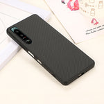 Custodia protettiva antiurto in PU + PC + TPU in fibra di carbonio, For Sony Xperia 5 III