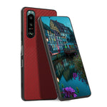 Custodia protettiva antiurto in PU + PC + TPU in fibra di carbonio, For Sony Xperia 5 III