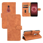 Tinta unita Skin Feel Fibbia magnetica Flip orizzontale Custodia in pelle PU con struttura in vitello con supporto e slot per schede e portafoglio, For Fujitsu Be4 Plus F-41B, For Nokia X10, For Sony Xperia 5 III