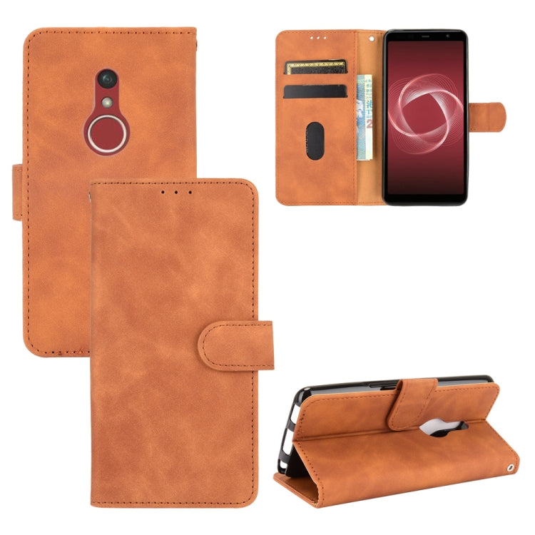 Tinta unita Skin Feel Fibbia magnetica Flip orizzontale Custodia in pelle PU con struttura in vitello con supporto e slot per schede e portafoglio, For Fujitsu Be4 Plus F-41B, For Nokia X10, For Sony Xperia 5 III