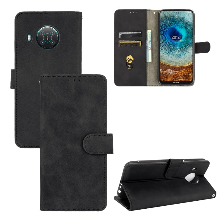 Tinta unita Skin Feel Fibbia magnetica Flip orizzontale Custodia in pelle PU con struttura in vitello con supporto e slot per schede e portafoglio, For Fujitsu Be4 Plus F-41B, For Nokia X10, For Sony Xperia 5 III