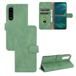 Tinta unita Skin Feel Fibbia magnetica Flip orizzontale Custodia in pelle PU con struttura in vitello con supporto e slot per schede e portafoglio, For Fujitsu Be4 Plus F-41B, For Nokia X10, For Sony Xperia 5 III