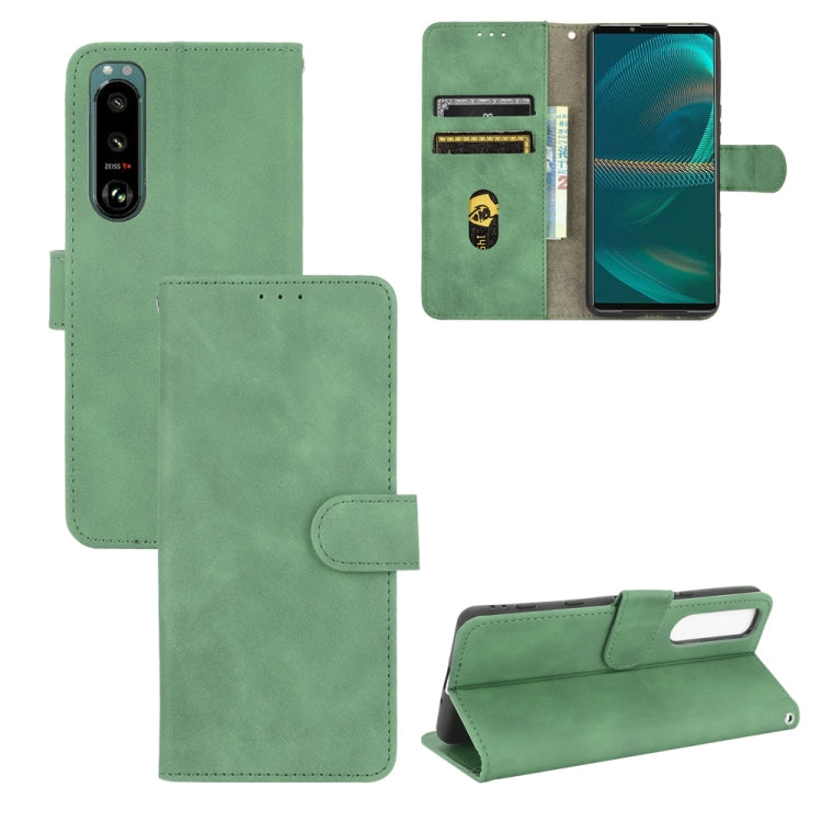 Tinta unita Skin Feel Fibbia magnetica Flip orizzontale Custodia in pelle PU con struttura in vitello con supporto e slot per schede e portafoglio, For Fujitsu Be4 Plus F-41B, For Nokia X10, For Sony Xperia 5 III