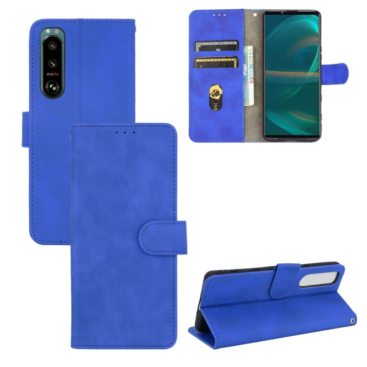 Tinta unita Skin Feel Fibbia magnetica Flip orizzontale Custodia in pelle PU con struttura in vitello con supporto e slot per schede e portafoglio, For Fujitsu Be4 Plus F-41B, For Nokia X10, For Sony Xperia 5 III