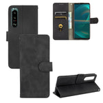 Tinta unita Skin Feel Fibbia magnetica Flip orizzontale Custodia in pelle PU con struttura in vitello con supporto e slot per schede e portafoglio, For Fujitsu Be4 Plus F-41B, For Nokia X10, For Sony Xperia 5 III