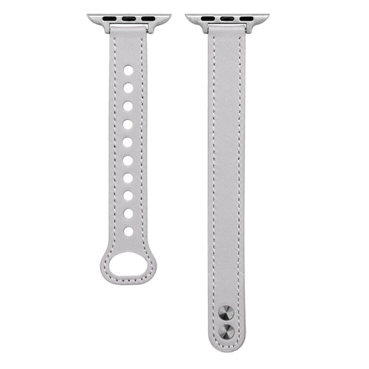 Cinturino di ricambio per cinturino in pelle con doppio chiodo, For Apple Watch Series 7  41mm / & 6 & SE & 5 & 4 40mm, For Apple Watch Series  7  45mm / & 6 & SE & 5 & 4 44mm