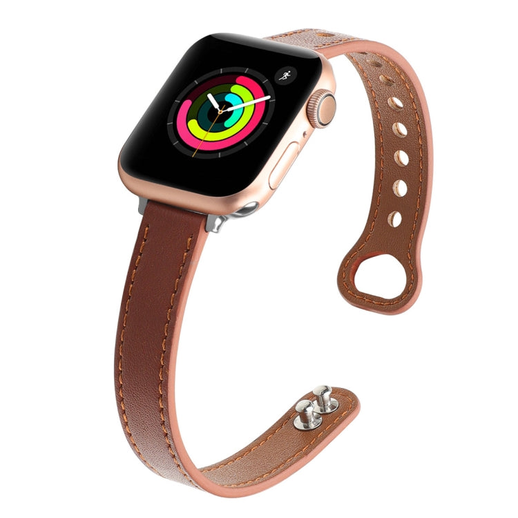Cinturino di ricambio per cinturino in pelle con doppio chiodo, For Apple Watch Series 7  41mm / & 6 & SE & 5 & 4 40mm, For Apple Watch Series  7  45mm / & 6 & SE & 5 & 4 44mm