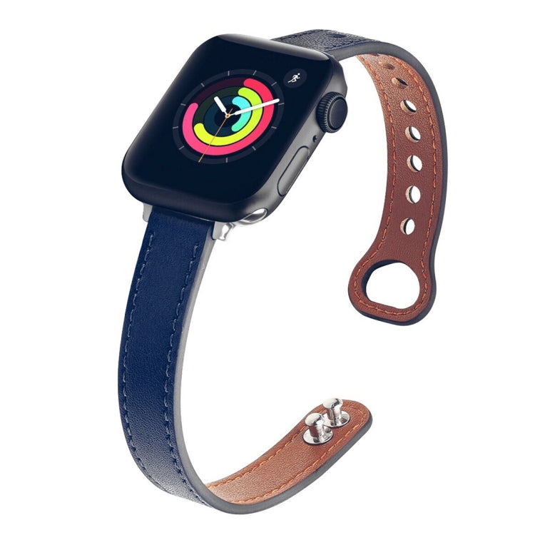 Cinturino di ricambio per cinturino in pelle con doppio chiodo, For Apple Watch Series 7  41mm / & 6 & SE & 5 & 4 40mm, For Apple Watch Series  7  45mm / & 6 & SE & 5 & 4 44mm